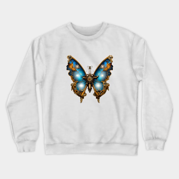 Steampunk Butterfly Crewneck Sweatshirt by DavidLoblaw